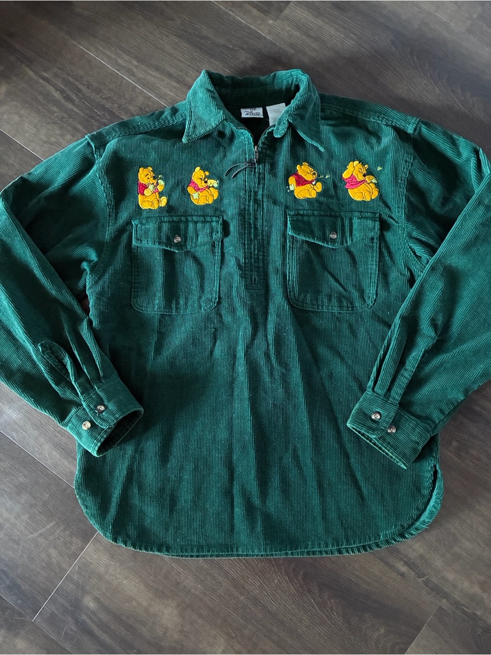 Vintage Disney Winnie the Pooh Corduroy Pullover Shirt Small 90s
